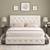 Queen Size Upholstered Platform Bed Frame with 4 Storage Drawers, Modern Beige F 1 thumbnail