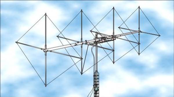 Ham radio and CB radio,,,, Lighting Quad 4 beam antenna and tower 1