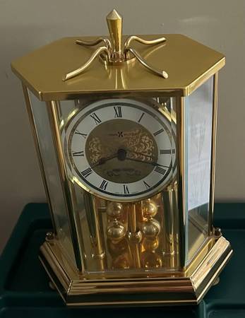 Howard Miller Hexagon 50th Anniversary Etched Flowers Quartz Clock Ger 1
