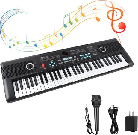 61 Key Piano Keyboard Built-in Speaker , Portable  Gift with Teaching 1