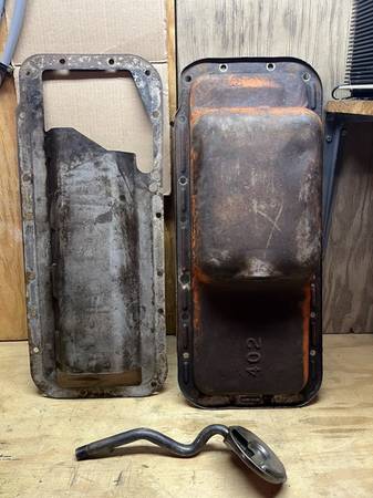 Mopar 383HP 440HP 402 Oil Pan Windage Tray and Pick Up 1