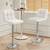 New Set of 2 Low Back Metal Adjustable Bar Stool with PU Leather-Seat 360° Swiv 9 thumbnail