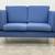 Danish Sofa and Loveseat w Wood Frame and Blue Seat Cushions 2 thumbnail