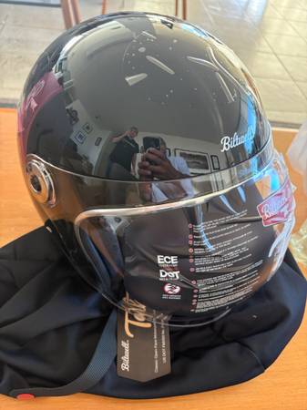 Biltwell Open-Face Helmet - Gloss Black, Size M 1