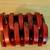 VINTAGE 1980s CHERRY RED BAKELITE LUCITE PLASTIC STRETCHY BRACELET 3” 11 thumbnail