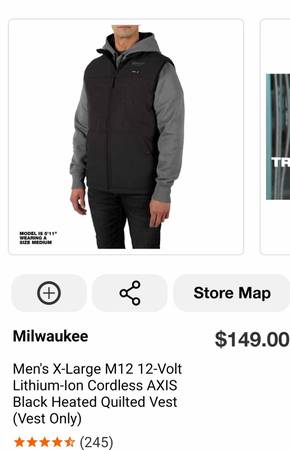 Milwaukee heated hoodie jacket size XL and 2XL $70/each adapter $20 1