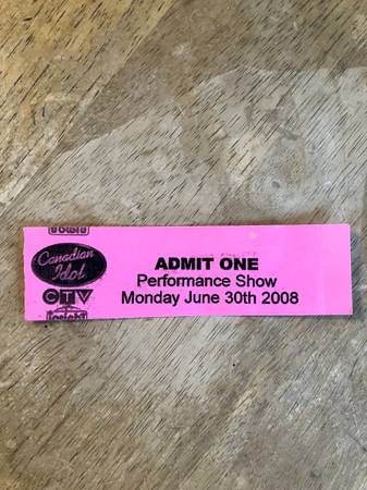 Canadian Idol Show Ticket 1