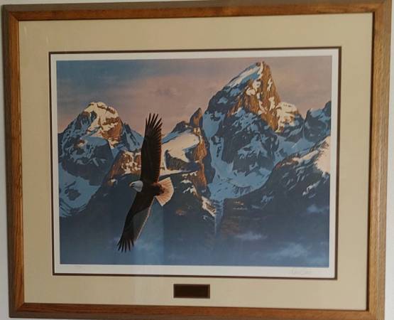 Framed and matted hand-signed, limited edition print "Grand Teton"(originally pu 1