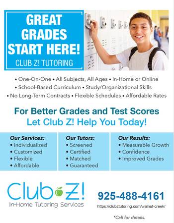 Club Z Tutoring for all grades and all subjects 1