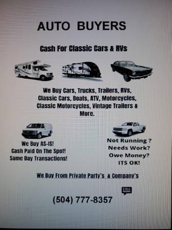 Vans cars trucks, SUVs RVs we buy it all 1