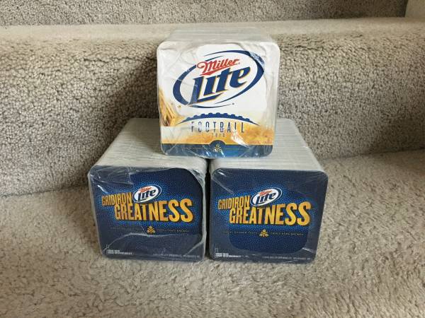 100 Beer Coasters SEALED Miller Gridiron Greatness $10 EACH 1