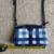 Kate Spade blue white black checkered small crossbody leather bag 6 thumbnail