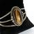 VTG. Navajo Sterling Silver 3 Band Tigers Eye Cuff Bracelet 34.8 Grams 2 thumbnail