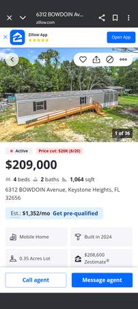 $209,000 / 4br - 1150ft2 - 2024 mobile home with owner finance (Keystone heights)63823031863299121