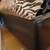 Brown Beige Zebra Print Upholstered Storage Bench with Throw Pillows 7 thumbnail