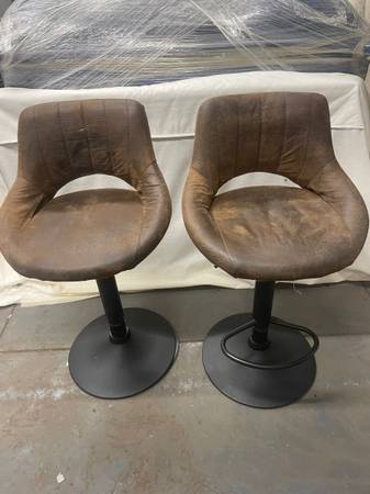 Brown Fabric Tall High Kitchen Counter Table Swivel Bar Stool Chair 1