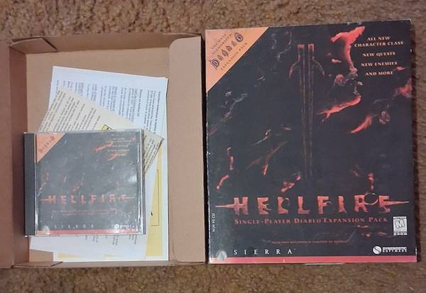Hellfire Diablo Expansion Pack 1997 Sierra CD Rom 1
