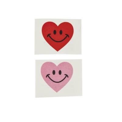 Smile Face heart glitter tattoos TEMPORARY 36 pieces PINK Red 1