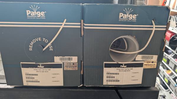 Cat5e Plenum (CMP) Cable – Paige, Solid Copper, White – 250' & 500' 1