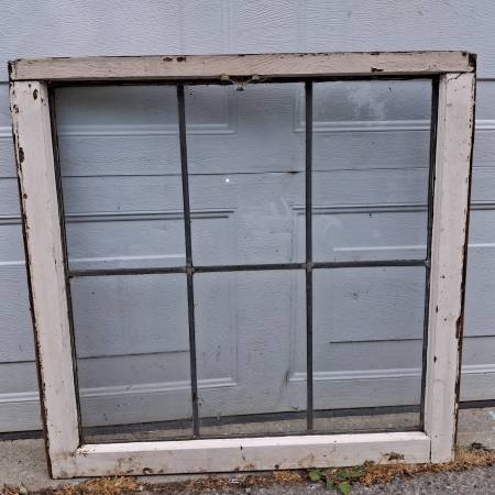 Leaded Glass Window 30x30 Wood 1