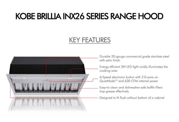 Brillia INX26 SQB-700-3 Series Range Hood 1