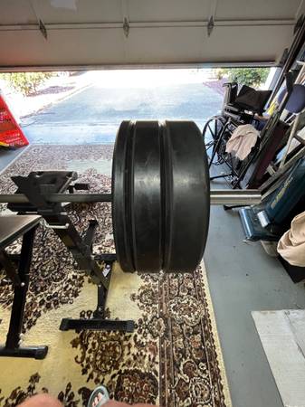 Olympic weight bench and weights 1