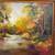 Large Vintage impressionistic Autumn River Landscape oil painting 19 thumbnail