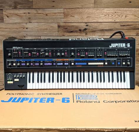 Roland Jupiter 6 61-Key Synthesizer 1983 In Original Box With