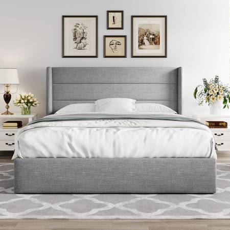 Bedroom Set, Queen Size Bed Frame, 5 Drawer Chest, 1 Drawer Nightstand 1