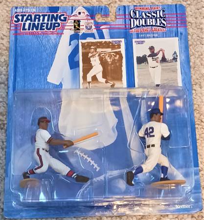 1997 Starting Lineup Classic Doubles Hank Aaron Jackie Robinson HOF 1