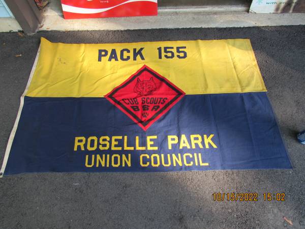 Cub Scouts Large Banner Pack 155 Roselle Park NJ 50s-60s Boy Scouts Ex 1