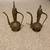 Middle Eastern Vintage Brass Oil Dispenser, Two Flasks, and Tray 3 thumbnail