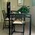 Glass/Hand Woven Rush/Metal: Dining Table & 4 Matching Chairs 1 thumbnail