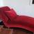 Deep Red Velvet Chaise Lounge Chair 5 thumbnail