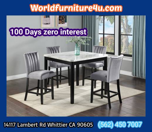 $0 Down! Modern Counter Height 5 Pieces dining set 1