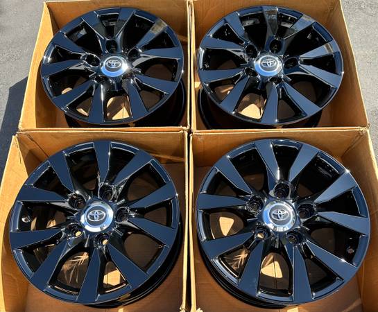 18” Toyota Land Cruiser Factory Wheels Rims Gloss Black New 1