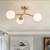 EDISLIVE 23.6 in. 3-Light Contemporary Gold Sputnik Semi-Flush Mount with White 1 thumbnail