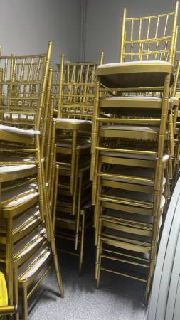 Chiavari Gold Stackable Chair cushion included - buy 2 or more 1