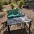 Outdoor metal love seat & coffee table 1 thumbnail