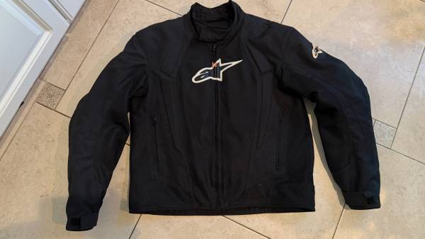 Alpinestars Motorcycle Jacket Mens XL Black T-RC-1 Air-Flo Zip Padded 1