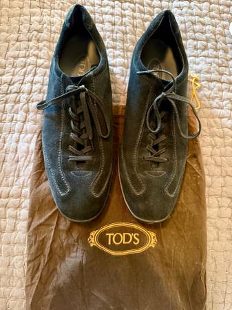 Tod's Men's Black Suede Lace-Up dress shoes 1