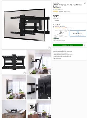 *** New in a box SANUS Preferred 37"-90" Full-Motion TV Mount *** 1