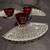 Anchor Hocking Fan shape Snack Plates & Ruby Red Cups 4 thumbnail
