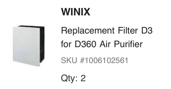 Replacement Filter D3 for D360 Air Purifier 1