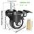 NEW Set of 4 2-Inch Stem Casters Double Brakes Black PU Imperial Inch 5 thumbnail