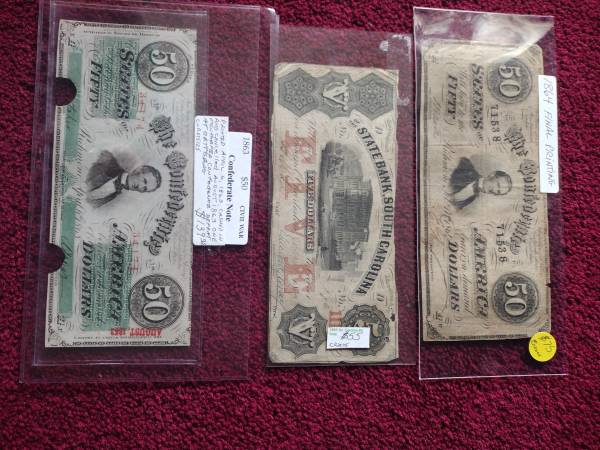 Civil war Confederate currency 1