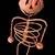21” Halloween Pumpkin Jack-o-Lantern Head Skeleton Hanging Decor 2 thumbnail