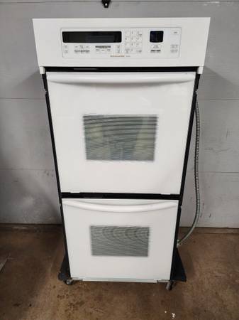 24" White KitchenAid Electric Double Wall Oven with Convection 1