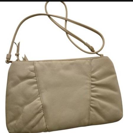 Purse pouch style crossbody shoulder off white brand new dressy soft l 1
