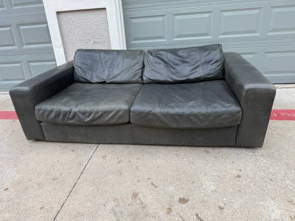 Restoration Hardware Maxwell Leather Sofa Couch 1